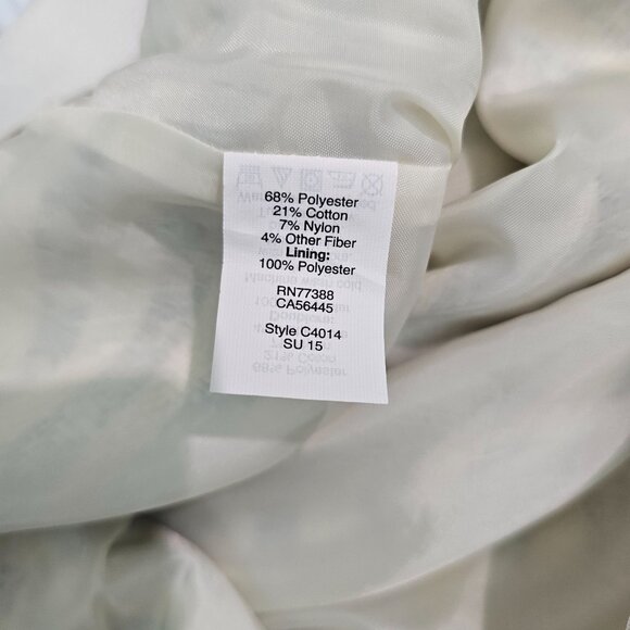 J. CREW F Women Sz 10 Gold Blue White Metallic Jacquard Brocade Skirt Lined Zip - Picture 9 of 10